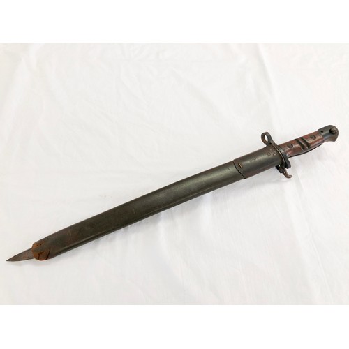 163 - A US 1917 Remington bayonet and stamped scabbard (point end missing)