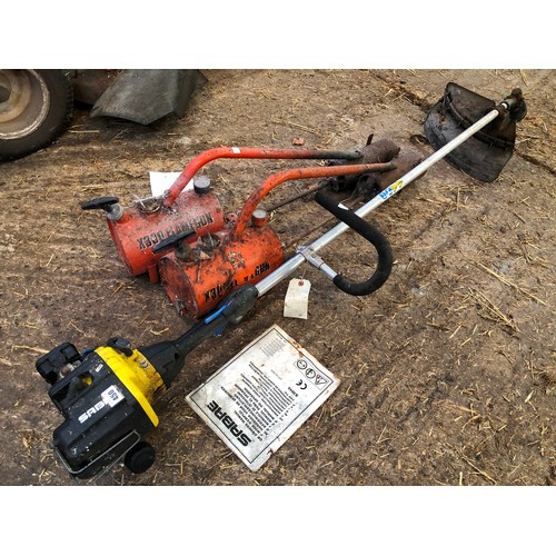 450 - Sabre petrol strimmer and two X300 flame guns