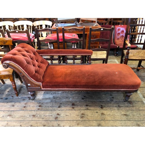 309 - Late Victorian mahogany framed chaise longue