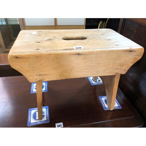 340 - Pine stool with carrying handle