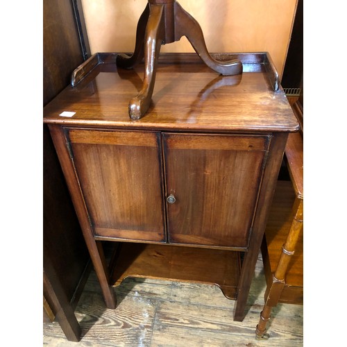 343 - Reproduction mahogany wine table and bedside cabinet