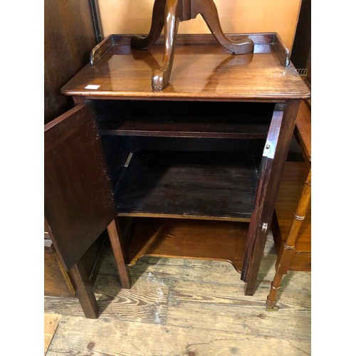 343 - Reproduction mahogany wine table and bedside cabinet