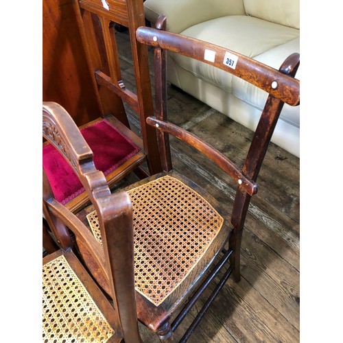 357 - Four various Edwardian and early 20th century mahogany framed bedroom chairs