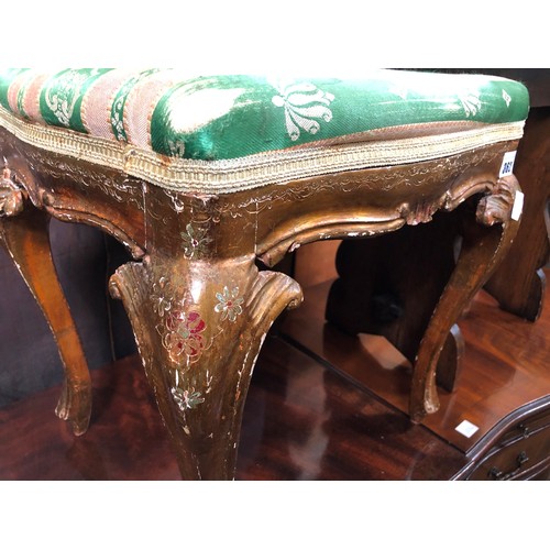 362 - Giltwood upholstered stool and oak occasional stand