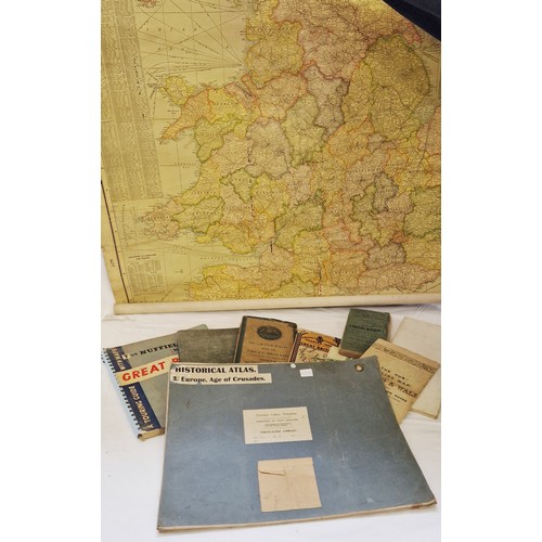 8 - Various vintage maps and atlases incl. Scarborough's map of England & Wales chart, Morton's Lincolns... 