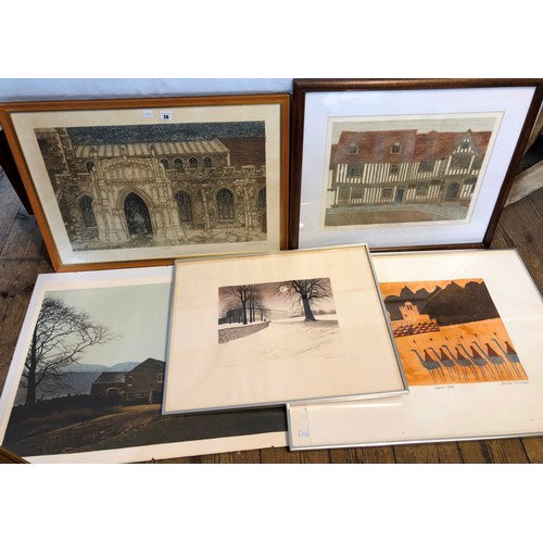 20 - Collection of five limited edition prints signed in pencil on the mounts - Valerie Thornton Boxted a... 