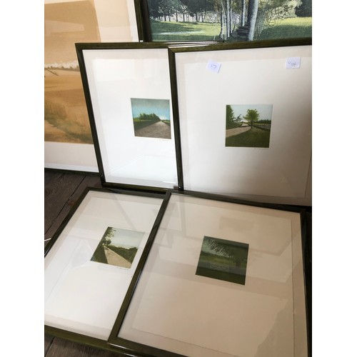 17 - Six various coloured prints of rural scenes