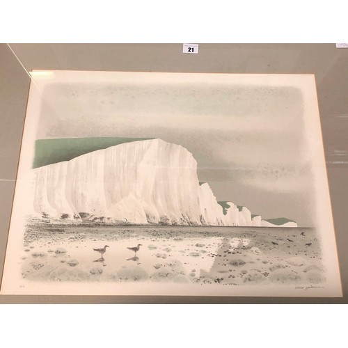 21 - David Gentleman, two signed limited edition prints, Seven Sisters and Ickworth Park