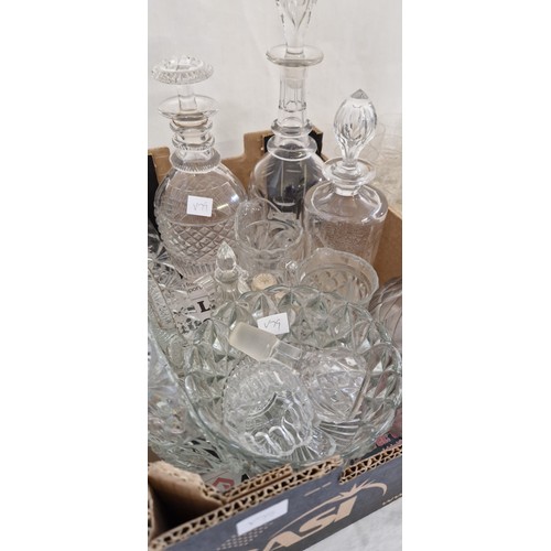 33 - Large qty of glassware incl. decanters, bowls and various stemmed glasses