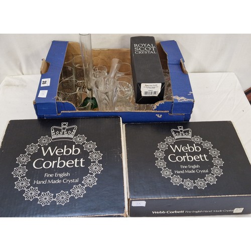 35 - Various glasses incl. boxes Webb crystal, Royal Scot crystal etc