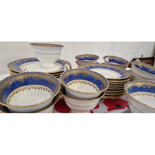 48 - Shelley blue and gilt teaware