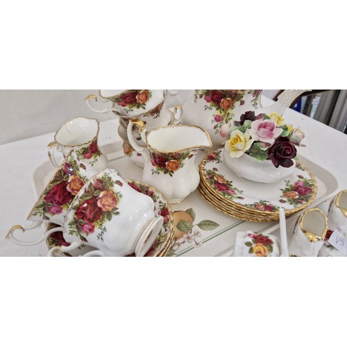 55 - Qty of Royal Albert Old Country Roses tea and tableware