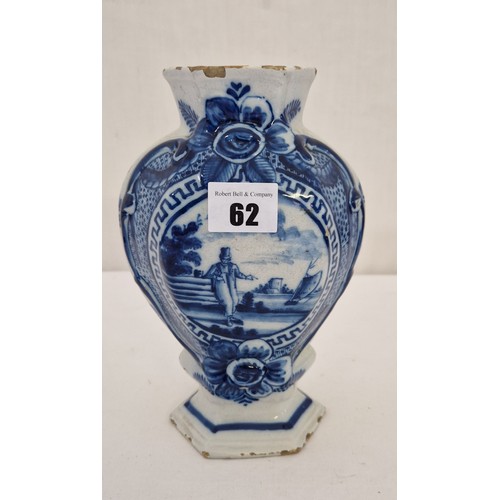 62 - Delft blue and white vase