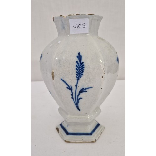 62 - Delft blue and white vase