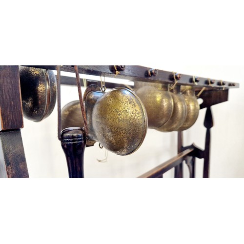 143 - Reproduction mid-century Chinese bianzhong chimes – a musical instrument consisting of graduating be... 