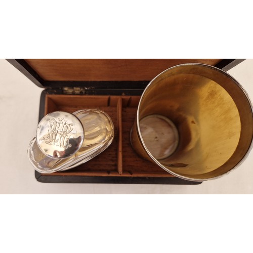 224 - Three collectors silver mounted items comprising a horn beaker, with London 1871 silver banding and ... 