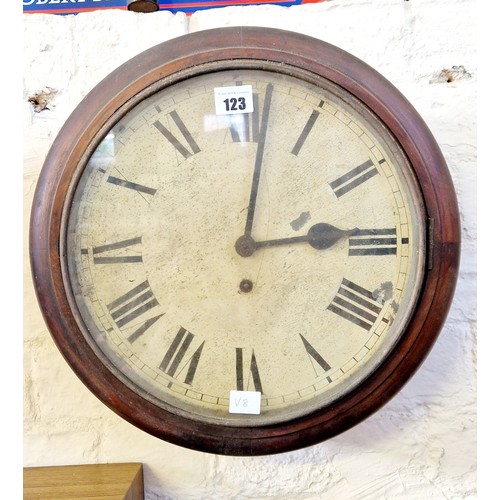 123 - Mahogany cased circular dial wall clock