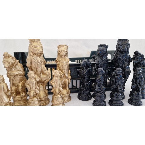 237 - Reproduction resin French mythical chess pieces