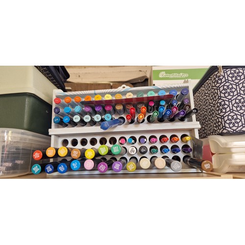 260 - Large qty of craft items incl. pens, ribbons, stamps, folders, glues etc