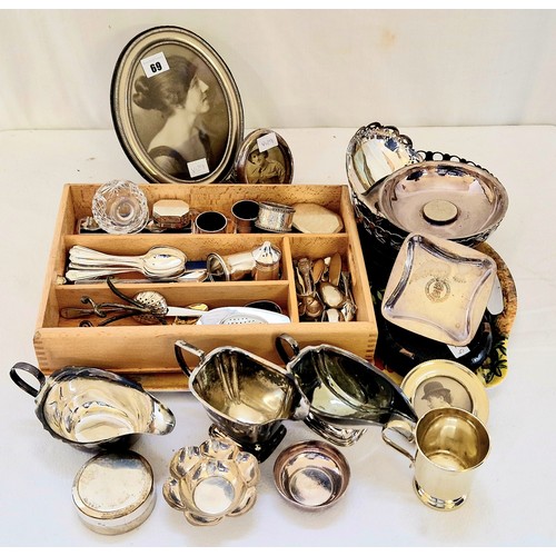 69 - Qty of EPNS ware incl. various sauce boats, photograph frames etc