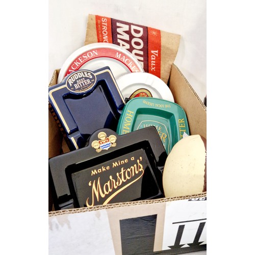 88 - Qty of breweriana incl. Irish Mist bar figure, ash trays etc