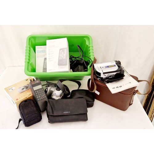 111 - Various cameras etc incl. Canon digital, Konica 35mm, Sony vintage camcorder etc