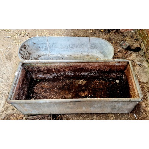 394 - Galvanised water trough and bath