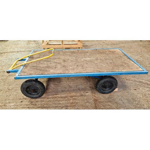 396 - 4 wheel flat bed garden trailer