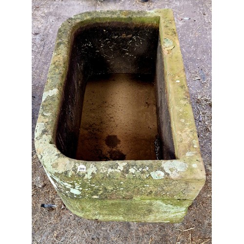 399 - Large D-ended stone trough approx. 128 cm (w) x 74 cm (d) x 50 cm (h)