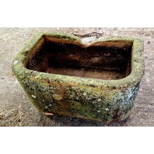 400 - D-ended stone trough approx. 103 cm (w) x 67 cm (d) x 45 cm (h)