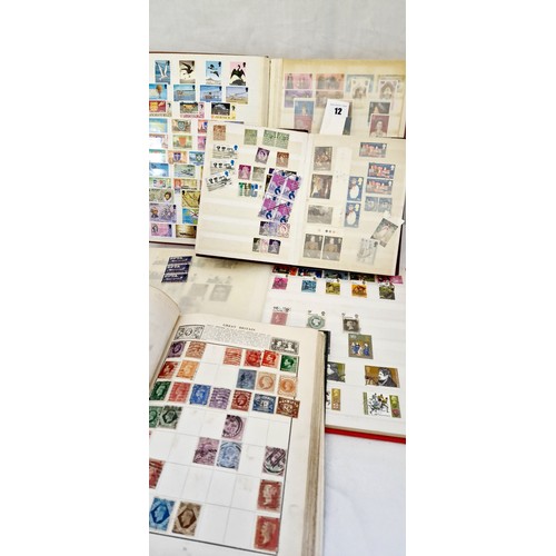 12 - Album of miscellaneous world stamps and 2 stock books on GB, Commonwealth and Channel Island stamps