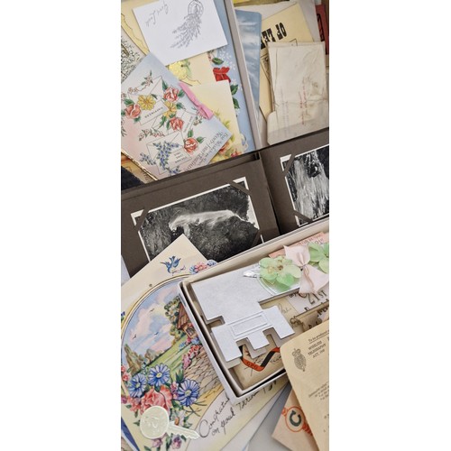 13 - Box of vintage greeting cards and ephemera