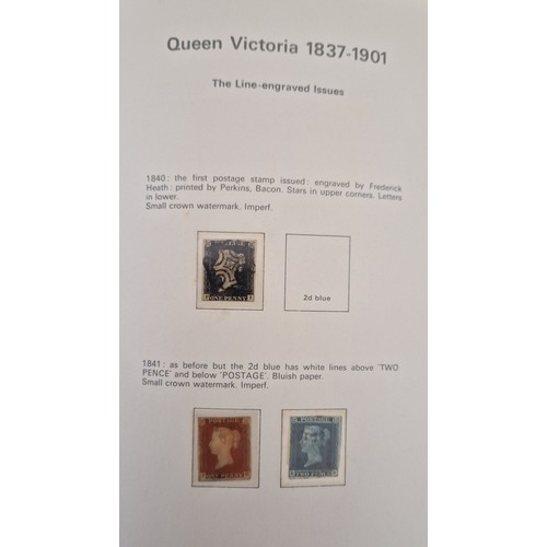 16 - Album of GB stamps, incl. a Penny Black (3 margin), 1841 Two Penny Blue (2 margin) 1934 Seahorses an... 