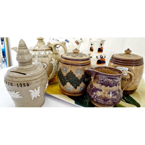 40 - Various stoneware and ceramic incl. barge ware teapot Mrs Clarke, Mrs Brigge, Sutherland Spread adve... 