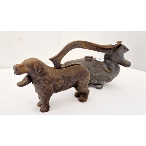 70 - Vintage metal dog nutcracker and duck mould