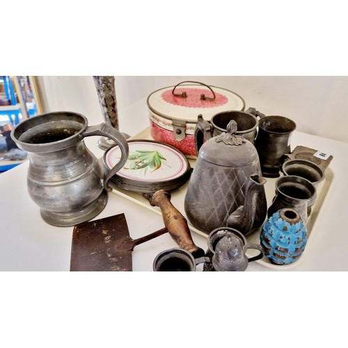 84 - Various pewter tankards etc