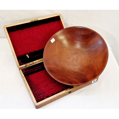 99 - Mahogany canteen and wooden bowl