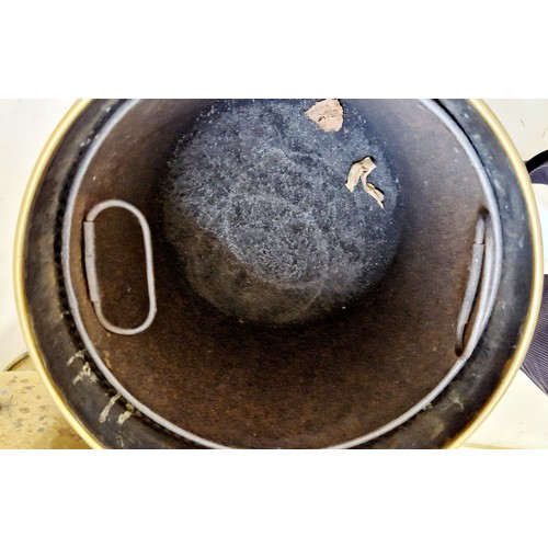 107 - Early 20th century cylindrical brass coal bucket with tin liner and pierced gallery