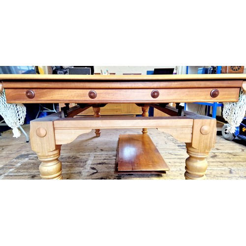 276 - Riley 7' x 4' slate bed snooker table with accessories; rise and fall mechanism and mahogany dining ... 