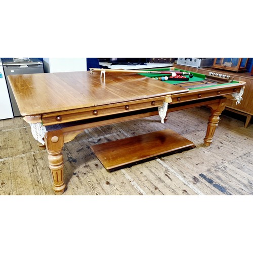 276 - Riley 7' x 4' slate bed snooker table with accessories; rise and fall mechanism and mahogany dining ... 