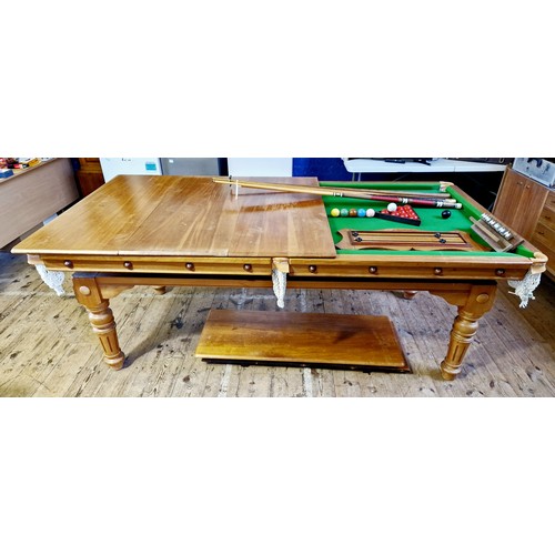 276 - Riley 7' x 4' slate bed snooker table with accessories; rise and fall mechanism and mahogany dining ... 