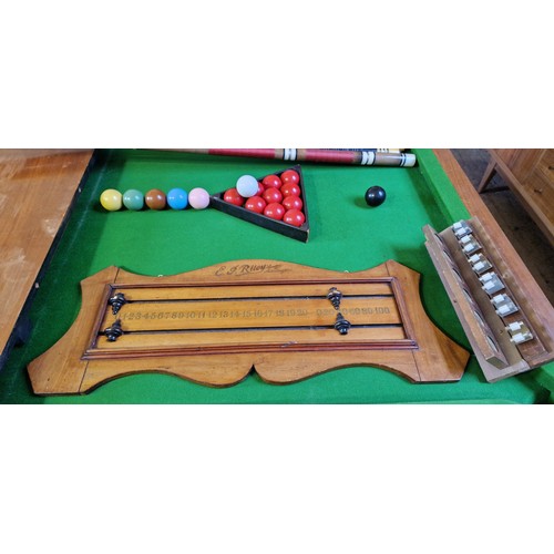 276 - Riley 7' x 4' slate bed snooker table with accessories; rise and fall mechanism and mahogany dining ... 