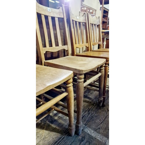 319 - Set of 4 elm splat back kitchen chairs