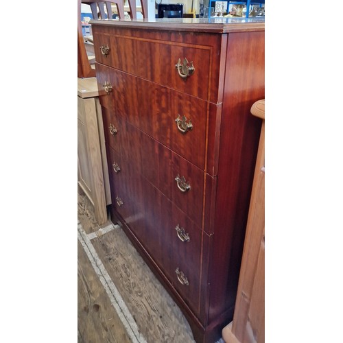 329 - Beithcraft mahogany straight front chest of 5 drawers