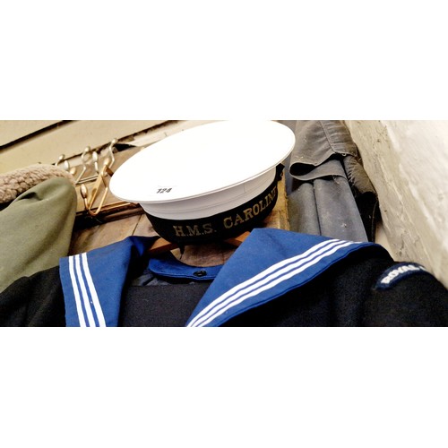 124 - Royal Naval Reserve uniform incl. HMS Caroline cap