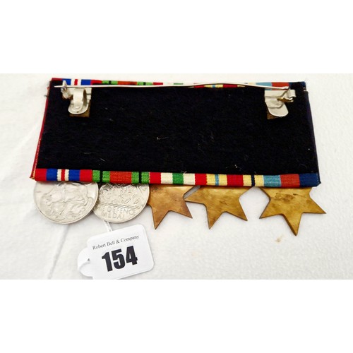 154 - A GB WWII group of five medals 1939-45 Star; Africa Star with 8th Army clasp; Italy Star; War & Defe... 