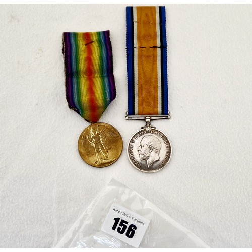 156 - Two GB WWI medals, War Medal awarded to Pte. GE Parry 2064 R.A.M.C. and Victory Medal awarded to Pte... 