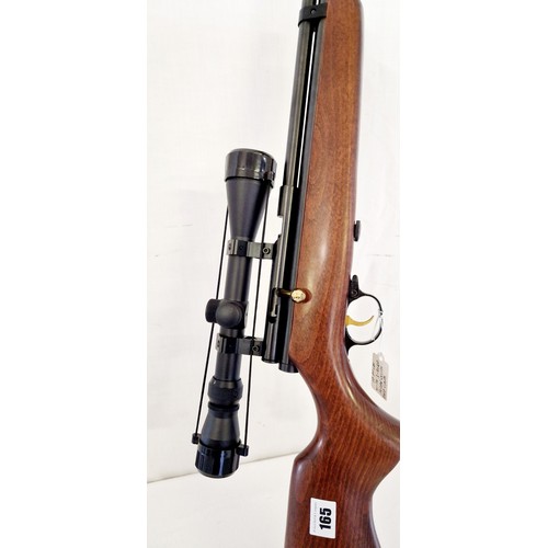 165 - SMK QB78 CO2 bolt action air rifle with 3-9 x40 scope with end caps