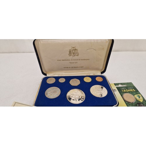 180 - Various world proof coinage, Franklin Mint cased First National Coinage of Barbados set; 2007 Austra... 