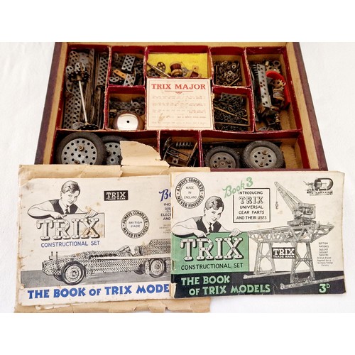 244 - A vintage wooden boxed Trix Major construction kit